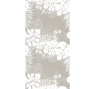 Store enrouleur salle à manger feuilles tropicales grises - TenStickers