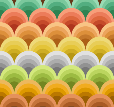 Store enrouleur salle à manger vintage cercles oranges - TenStickers