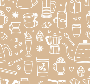 Store enrouleur salle à manger motif tasses et verres - TenStickers
