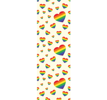 Store enrouleur chambre ado affichage cœurs arc-en-ciel - TenStickers