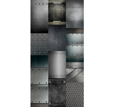 Store enrouleur chambre ado motif blocs noirs métalliques - TenStickers
