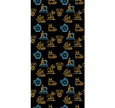 Store enrouleur chambre ado icônes vectorielles néon noires - TenStickers