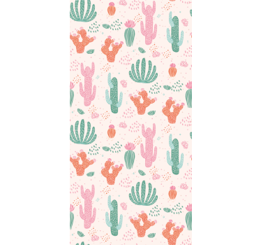 Store enrouleur chambre ado motif cactus rétro coloré - TenStickers
