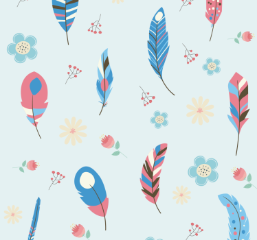 Store enrouleur chambre ado plumes colorées - TenStickers