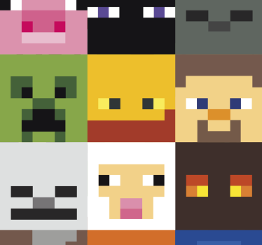 Store enrouleur chambre ado visages pixelisés - TenStickers