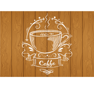 Store enrouleur cuisine panneaux en bois café - TenStickers