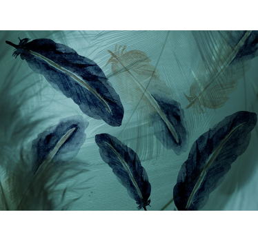 Store enrouleur cuisine ligne esthétique plume aquarelle - TenStickers