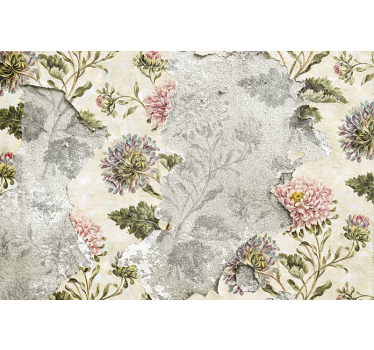 Store enrouleur cuisine fleurs vintage fond beige - TenStickers