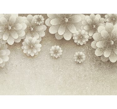 Store enrouleur cuisine effet fleurs 3d gris - TenStickers