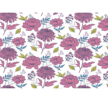 Store enrouleur cuisine motif grandes fleurs multicolores - TenStickers