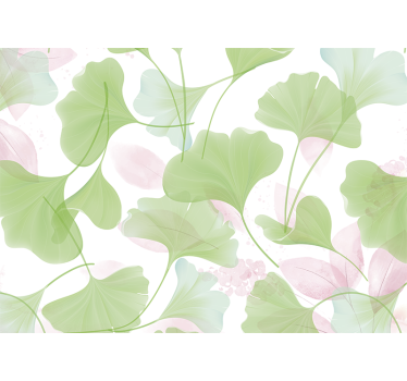 Store enrouleur cuisine feuilles de ginkgo aquarelle glamour - TenStickers