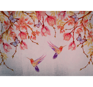 Store enrouleur cuisine style chinois oiseaux et magnolias - TenStickers