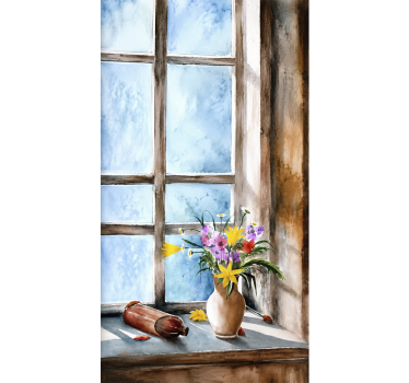Store enrouleur cuisine vintage plantes - TenStickers