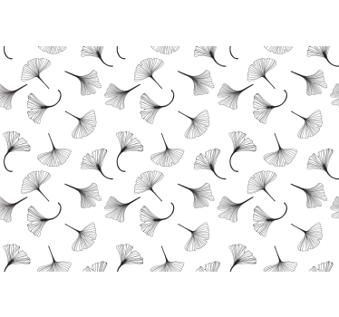Store enrouleur cuisine motif feuilles de ginkgo noir - TenStickers