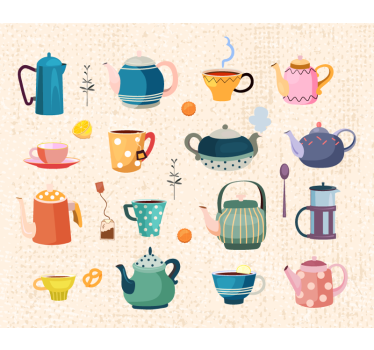 Store enrouleur cuisine vintage thé - TenStickers