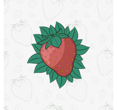 Store enrouleur cuisine fraises juteuses feuilles vertes - TenStickers
