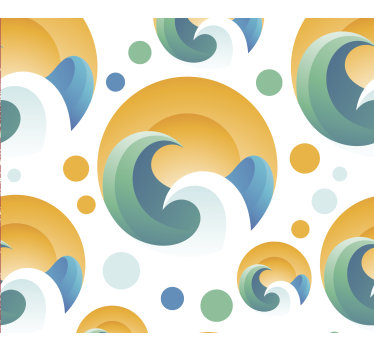 Store enrouleur vintage motif soleil des années 70 - TenStickers