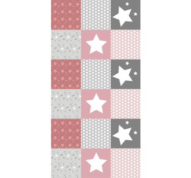 Store enrouleur chambre bébé motif étoile patchwork - TenStickers