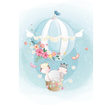 Store nordique Montgolfière avec faune - TenStickers