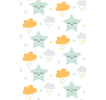 Store enrouleur chambre bébé motif de nuages endormis - TenStickers