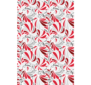 Store classique Fleurs grises et rouges - TenStickers