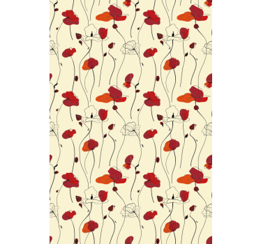 Store avec des coquelicots rouge vif - TenStickers