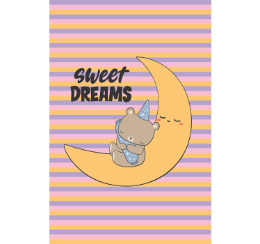 Store enrouleur chambre bébé ours endormi au clair de lune - TenStickers