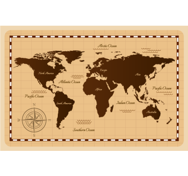 Store enrouleur carte du monde style vintage - TenStickers