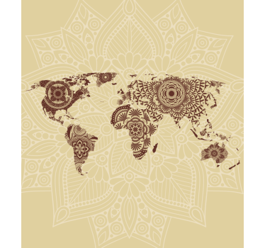 Store enrouleur carte du monde tapisserie mandala - TenStickers