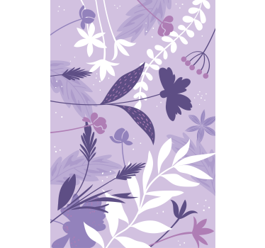 Store enrouleur cuisine avec  fleurs violettes - TenStickers