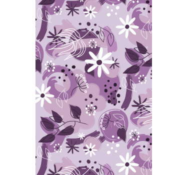 Store enrouleur  cuisine avec fleurs Violet différent - TenStickers