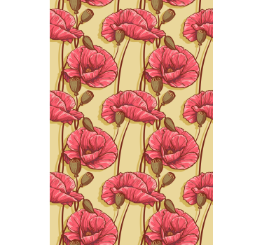 Stores avec fleurs sticker de coquelicots rouges vintage - TenStickers