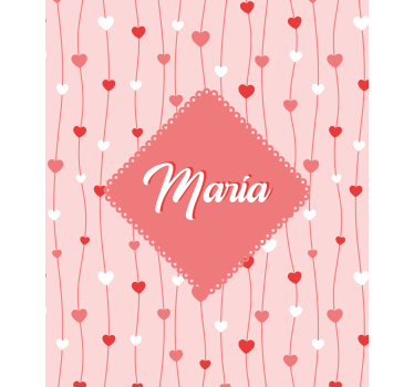 Store enrouleur romantique coeurs d'amour avec nom - TenStickers