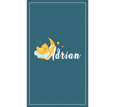 Store enrouleur chambre enfant poussin lumineux avec nom - TenStickers