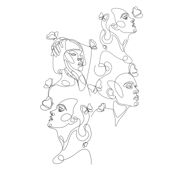 Store avec la silhouette de trois femmes - TenStickers
