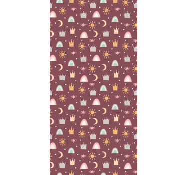 Store enrouleur chambre bébé motif couronne et arc-en-ciel - TenStickers
