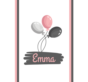 Store enrouleur chambre enfant ballons avec nom - TenStickers
