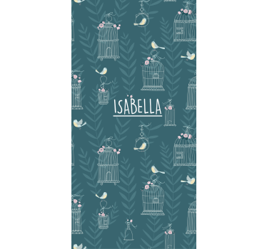 Store enrouleur chambre enfant cages à oiseaux bleues - TenStickers