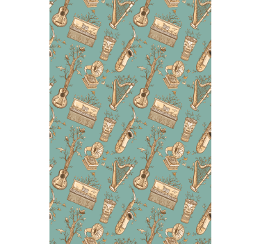 Store enrouleur chambre ado instruments de musique vintage - TenStickers