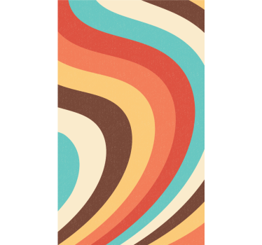Store enrouleur vintage vagues rétro courbées - TenStickers