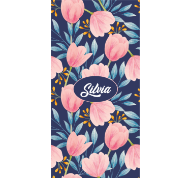 Store enrouleur fleurs et plantes design floral rose - TenStickers