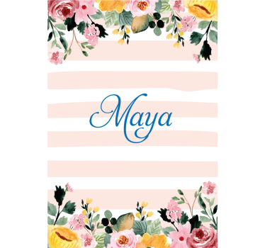 Store enrouleur fleur motif rayé personnalisé - TenStickers