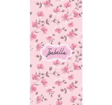 Store enrouleur chambre enfant fleurs de cerisier avec nom - TenStickers