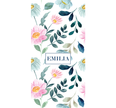 Store enrouleur fleurs et plantes fleur florale avec nom - TenStickers