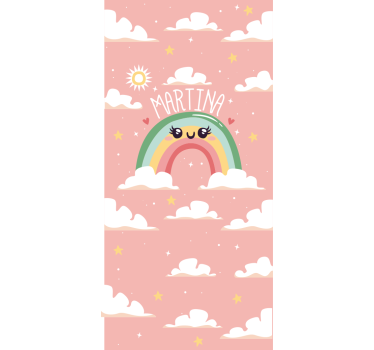 Store enrouleur chambre enfant design arc-en-ciel rose - TenStickers