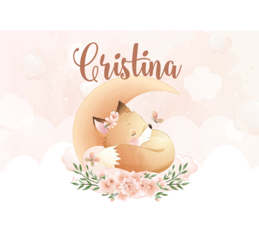Store enrouleur chambre enfant renard dormant sur lune - TenStickers