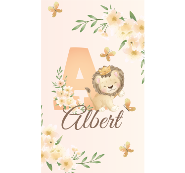 Store enrouleur chambre enfant lionceau avec prénom - TenStickers