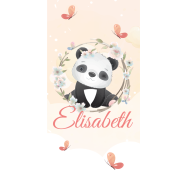 Store enrouleur chambre enfant bébé panda avec nom - TenStickers