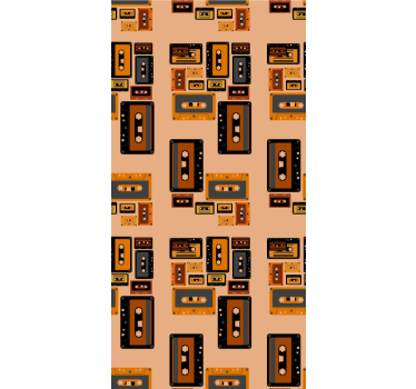 Store enrouleur vintage cassettes audio rétro - TenStickers