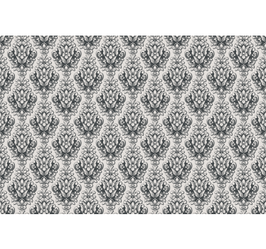 Store enrouleur classique élégant motif baroque gris - TenStickers